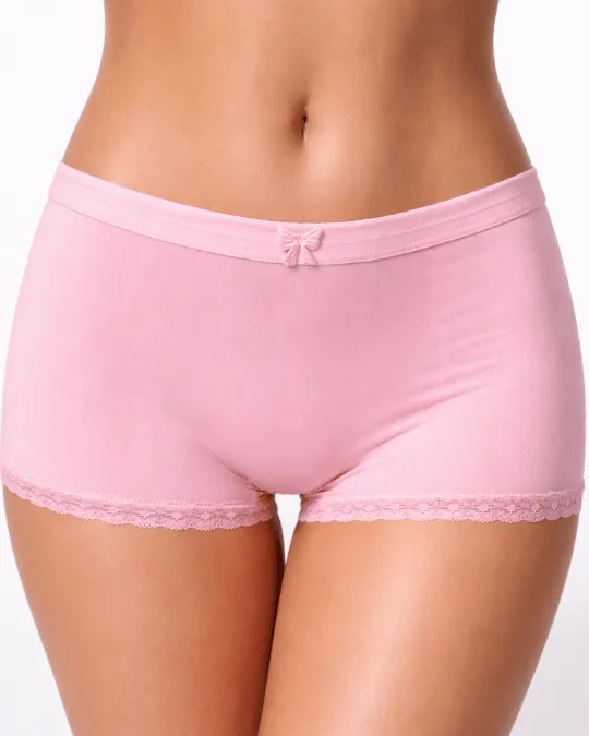 BOXER FEM. RENDADA PINK TAM G