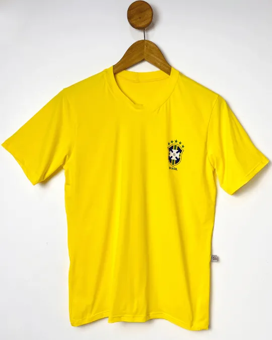 BLUSA MANGA CURTA BRASIL AM. CANARIO TAM P