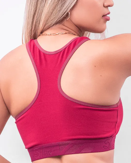 TOP CAMISETA VINHO BORDO TAM G