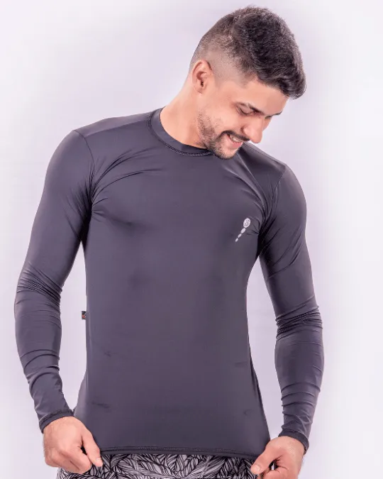 BLUSA PROTECAO UV MANGA L PRETO TAM P