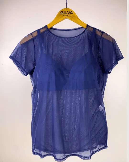 BLUSA DE TULE PRETO TAM G