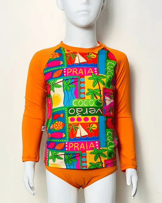 CONJ INF. PROT. UV POLLY LARANJA TAM G