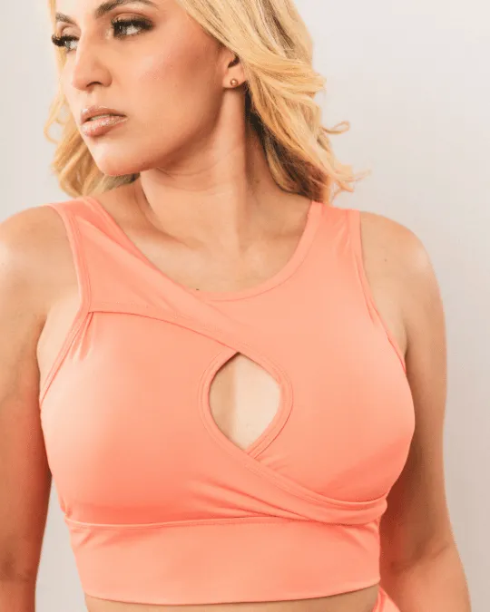 TOP ACAD. MARCELA LARANJA CLARO TAM M