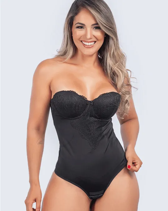 MODELADOR INTEIRO PEITO RENDA PRETO TAM GG
