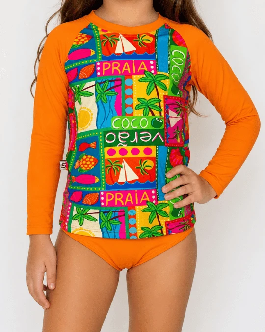 CONJ INF. PROT. UV POLLY LARANJA TAM G