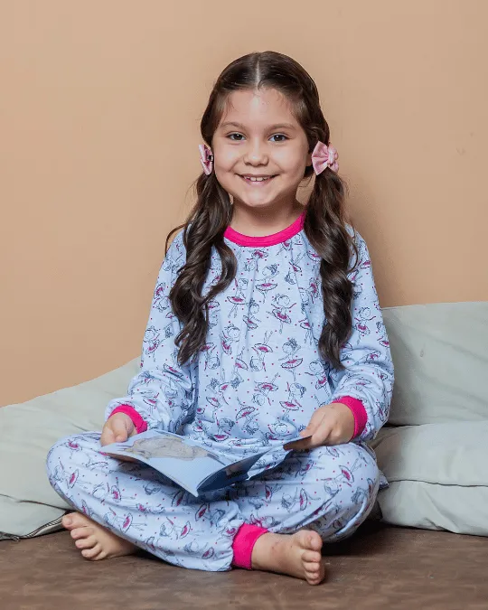 PIJAMA PV FEM.MANGA COMP. ESTAMPADO TAM G