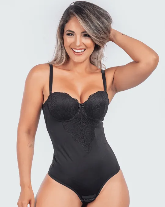 MODELADOR INTEIRO PEITO RENDA PRETO TAM GG