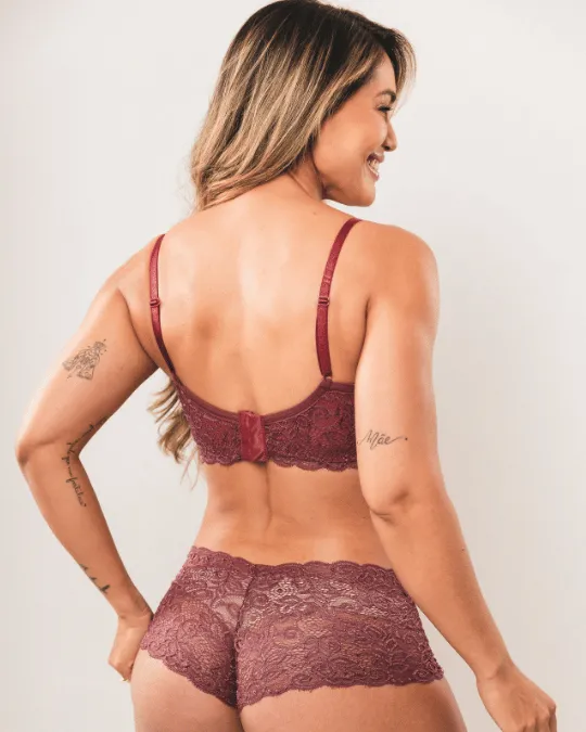 CONJUNTO JADE VINHO BORDO TAM G