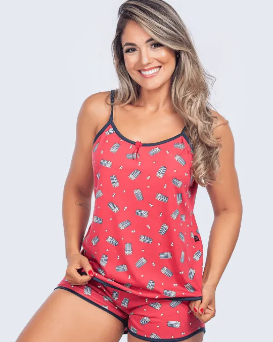 BABY DOLL ALCINHA VIES ESTAMPADO TAM M